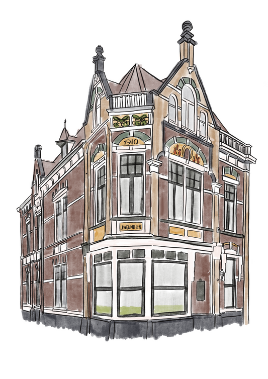 Handgetekend huisportret